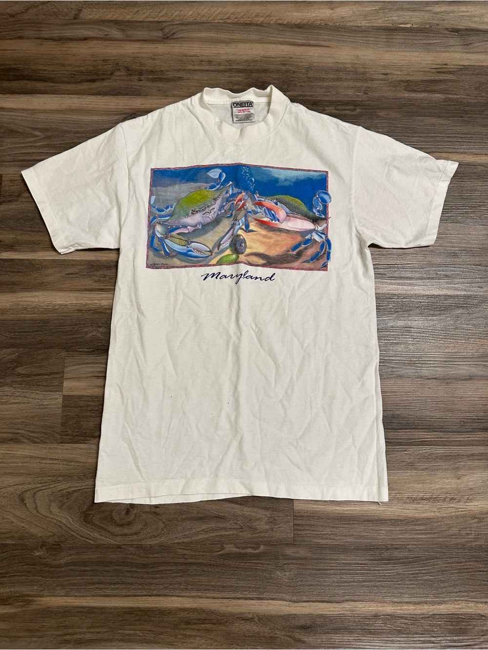 Vintage 90’s Oneita Maryland Crab Graphic T-Shirt